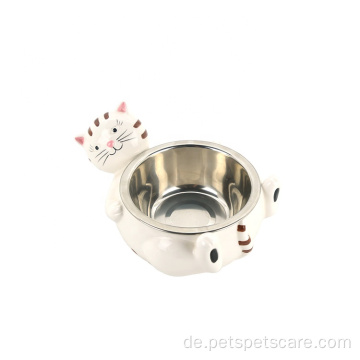 Custom niedliche Haustier -Fütterungsschüssel Keramikkatze Schüssel